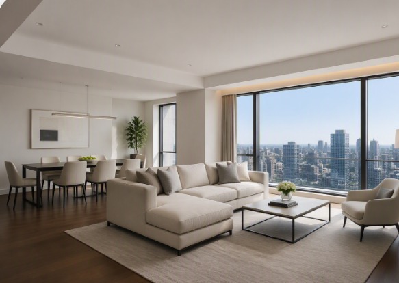 Tokyo Executive Residence Living & Dining Suite with Panoramic City Views